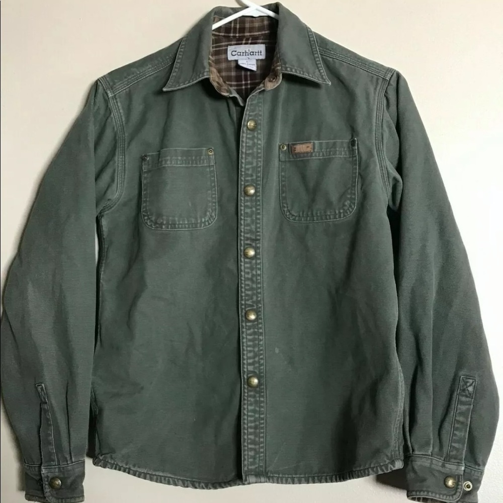 Youth Large Carhartt flannel lined jacket